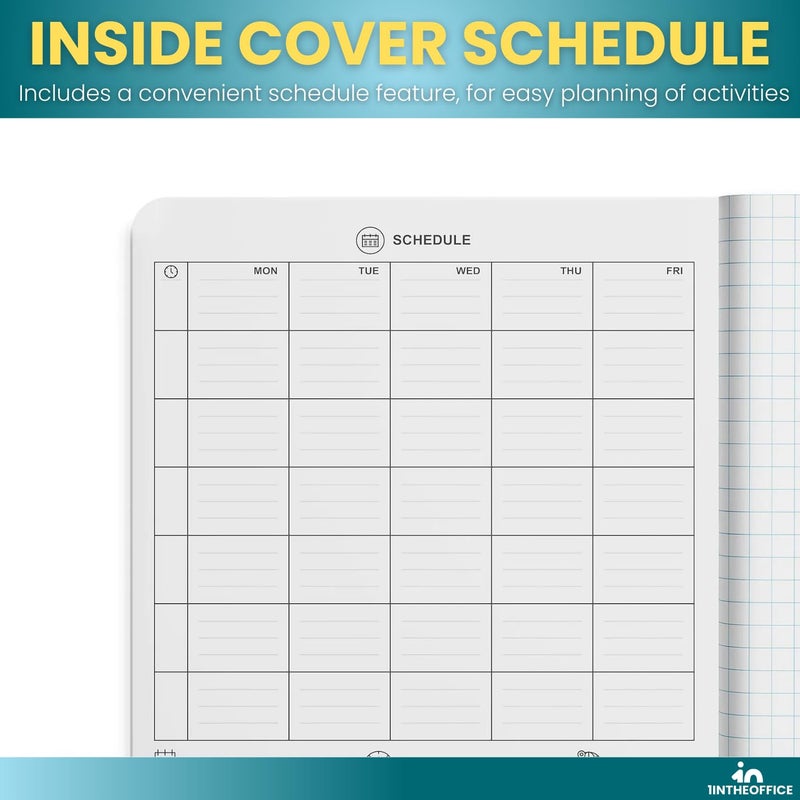 1InTheOffice Graph Paper Composition Notebook, Graph Ruled notebook, Quad Ruled Composition Notebook, 80 Sheets, 7.5" x 9.75", Black, 4 Pack - Image 5